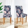thumbnail image 3 of Yayeee 2 Pack Dining Chair Covers Stretch Parson Chairs Slipcovers Seat Protector, Dark Cubes, 3 of 6