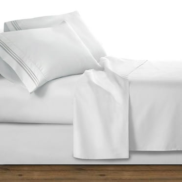 Luxury Bed Sheet Set ! Elegant Comfort Chain Design 1500 Series Wrinkle and Fade Resistant 3-Piece Bed Sheet set, Deep Pocket, HypoAllergenic - Twin, White