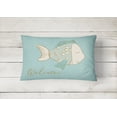 thumbnail image 2 of Carolines Treasures BB8549PW1216 Blue Fish Welcome Canvas Fabric Decorative Pillow, 2 of 3
