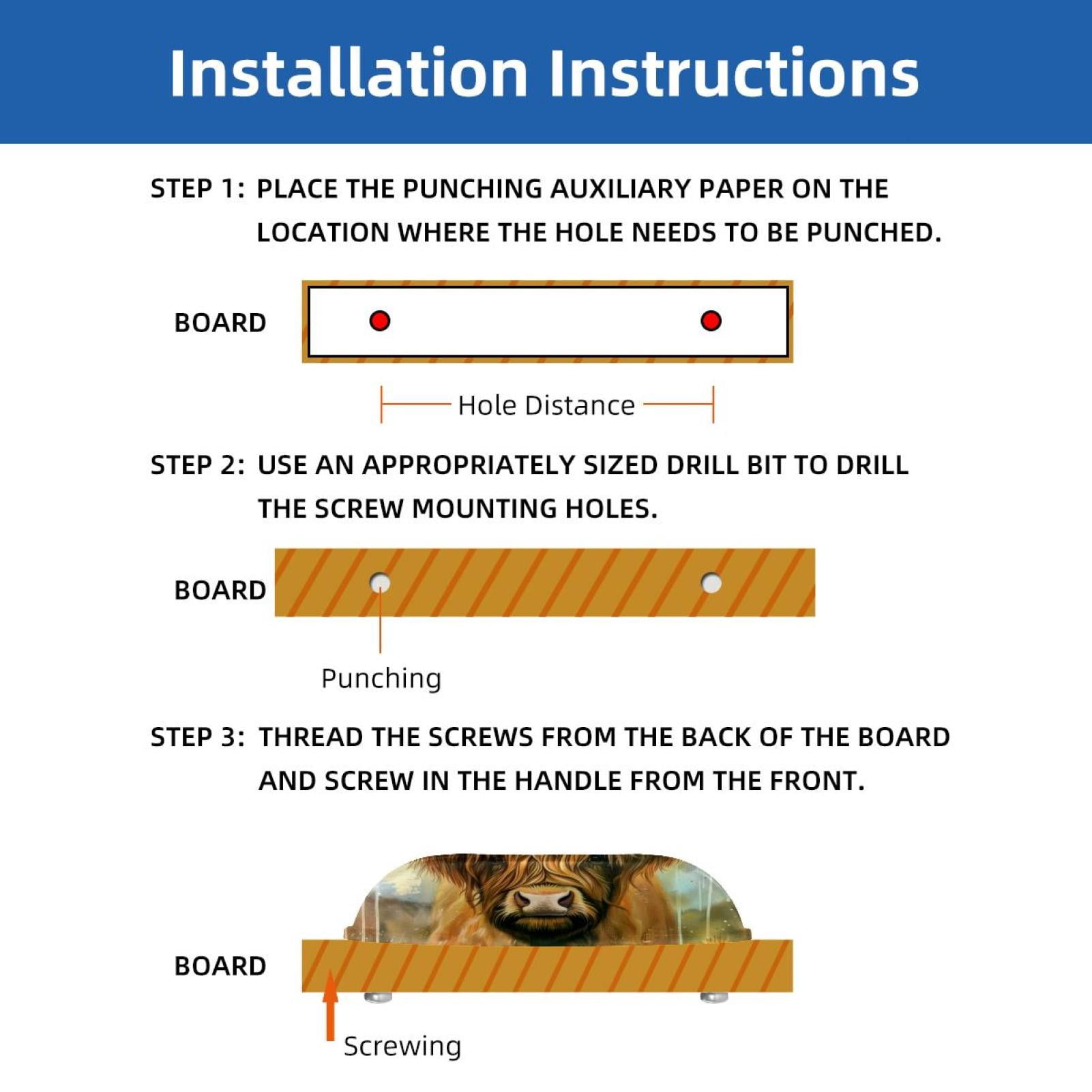 PhooArto 6 Pcs Cup Drawer Pulls, Highland Cow Flowers Shell Shape Handles Cabinet Knobs for Dresser Cupboard Closet Wardrobe with Screws