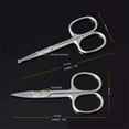 thumbnail image 6 of Pinkiou 2 Pieces Curved and Round Facial Nose Hair Scissors for Men Women Stainless Steel Set with Storage Box Moustache Scissor Beard Trimming Scissors Safety Use for Eyebrows Eyelashes Ear, 6 of 7