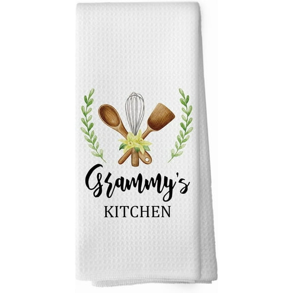 Grammy Gifts Kitchen Towels - Gifts for Grandma Grammy Dish Towels, Rustic Grandma Mothers Day Birthday Decorative Absorbent Dishcloths Hand Towel for Kitchen Decor 18x26 Inches