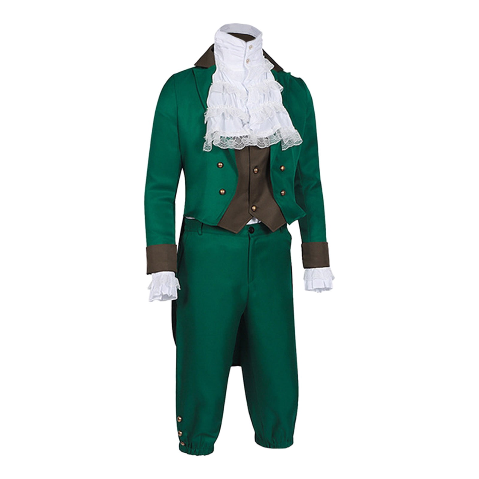 CONZONE St. Patrick Day Mens Elf Dress Up Green Clover Tailcoat And Hat Outfit Funny Party Stage Performance Clothes Set