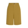 thumbnail image 3 of Betivan Womens High Waisted Wide Leg Dress Shorts Solid Color Casual Knee Length Bermuda Shorts Summer Work Culottes with Pockets for Office Wear, 3 of 9