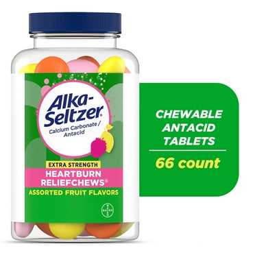 Alka-Seltzer Heartburn Relief and Antacid Chews, Assorted Fruit 66 Count