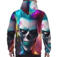 thumbnail image 7 of Pofeuu Modern Abstract Colorful Skull A Print Mens Casual Hooded Collar Drawstring Hoodies Pullover Sweatshirts Casual Long Sleeve Shirts-Large, 7 of 7