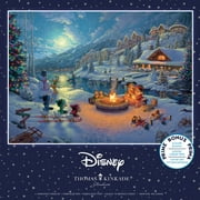 Ceaco 1000-Piece Thomas Kinkade Holiday Disney Mickey & Minnie Christmas Lodge Interlocking Jigsaw Puzzle