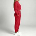 thumbnail image 6 of Women's 2 Piece Outfits Fall Winter Jogger Suits Long Sleeve Crop Tops and Sweatpants Comfy Loungewear Sets with Pockets Casual Tracksuit Red, 6 of 7