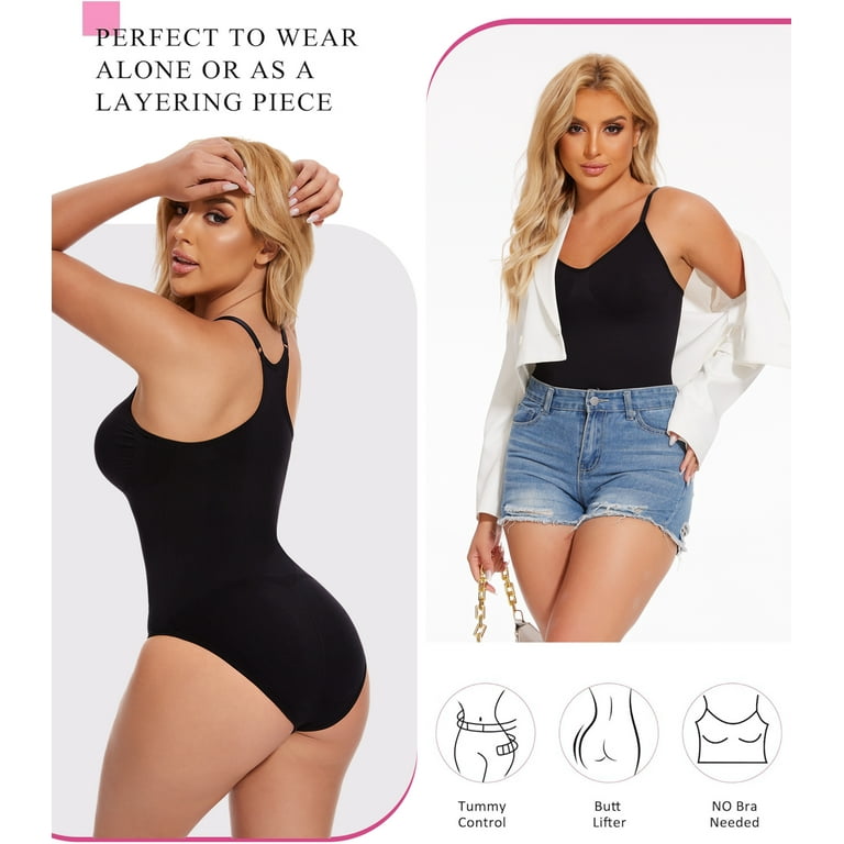 MANIFIQUE 3 Piece Shapewear Bodysuits Women Clothing Tummy Control Seamless  Full Body Shaper V Neck Jumpsuits Top