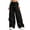 Black, variant on Bovxnpu Girls Summer Wide Leg Pants Solid Girls Summer Thin Bow Elastic Waist Wide Leg Casual Sports Pants