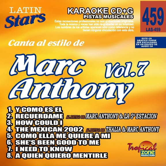 Karaoke Latin Stars 459 Marc Anthony Vol.7