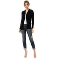 thumbnail image 5 of Women's Open Front Knit Long Sleeve Pockets Sweater Slim Cardigan, 5 of 5