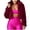 Claret, variant on Lovskoo Womens Cropped Faux Fur Coat Winter Warm Fluffy Casual Lapel Jackets Warm Fuzzy Solid Color Outerwear Hot Pink