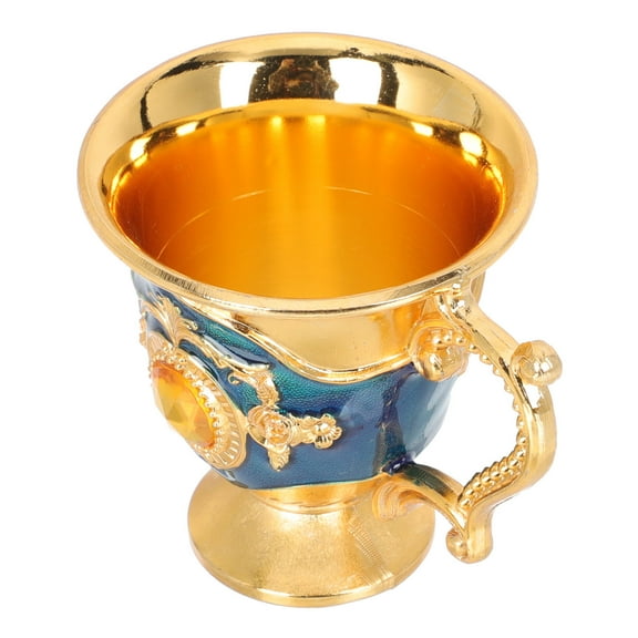 WHAMVOX  European Style Cup Metal Chalice Wine Cups Small Liquor Goblet Blue