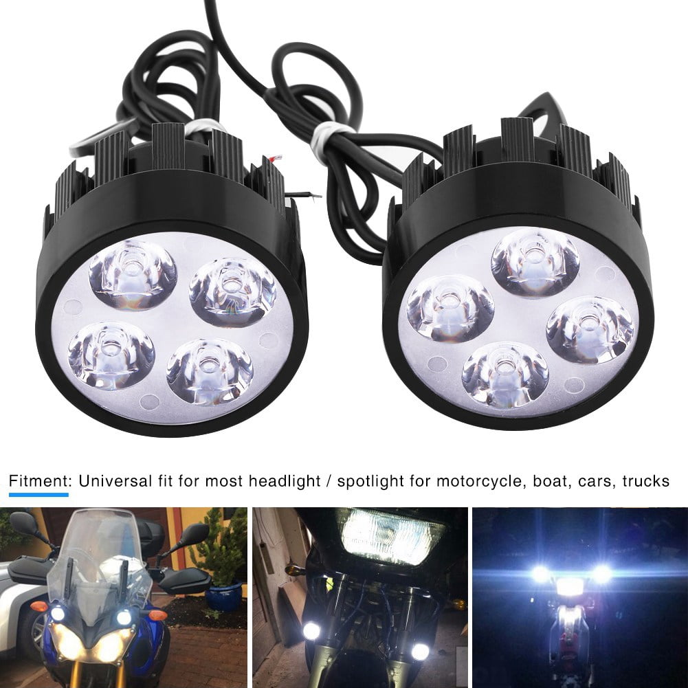 1 Pair Universal Motorcycle Headlight LED Driving Fog Spot Head Light Spotlight Lamp Light Power 24W Lumens 3000LM Driving Light