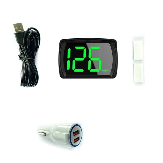 Car HUD Headup Display KMH MPH Digital Speedometer with Large Font Display Car Adapter for Car Truck SUV Motorcycle