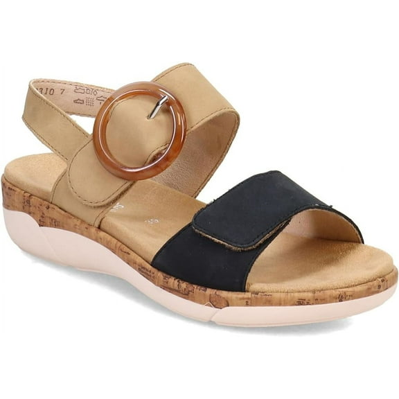 Remonte Women's R6853-60 Low Wedge Heel Strap Sandals, Blue, Size EU 36