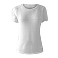 thumbnail image 3 of Hauaitttt Women Round Neck Lace Trimmed Style Solid Short Sleeve T Shirt Athletic Tops for Women Short Sleeve Sleeve T Womens Oversized Tee Oversized Tee Shirt Athletic Women Long Sleeve Rayon Tops, 3 of 3