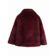thumbnail image 3 of Women'S Faux Fur Coat Faux Fur Jacket Long Sleeve Lapel Furry Winter Jackets Parka Short Coat Wine Red S, 3 of 5