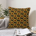 thumbnail image 6 of Fotbe Beautiful Sunflower Pattern Velvet Decorative Throw Pillow Covers with Elegant Piping, Soft Plush Cushion Cover for Sofa, Bed, Car, Office-20"x20", 6 of 8