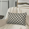 thumbnail image 5 of Sikiie Daisy Plaid Black Print Plush Pillow Cover, Wrinkle-proof and Stain-resistant Pillow Protector without Pillow Core, Home Decoration-16"x24", 5 of 6