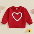 thumbnail image 2 of Glisme Girls Valentine'S Day T Shirt Baby Crew Neck Long Sleeve Sweatshirts Toddler Cute Print Tee Versatile Top Size 3-4 Years Red, 2 of 8