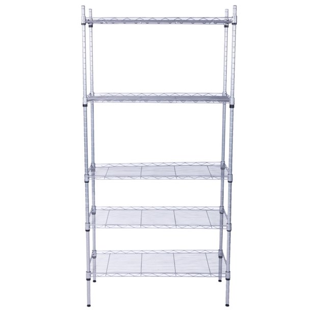 5 Tier Shelf Adjustable, Heavy Duty Storage Shelving Unit, Free