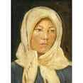 thumbnail image 2 of Michael Ancher 11x14 Black Ornate Wood Framed Double Matted Museum Art Print Titled: A Young Skagen Girl with Scarf, 2 of 5