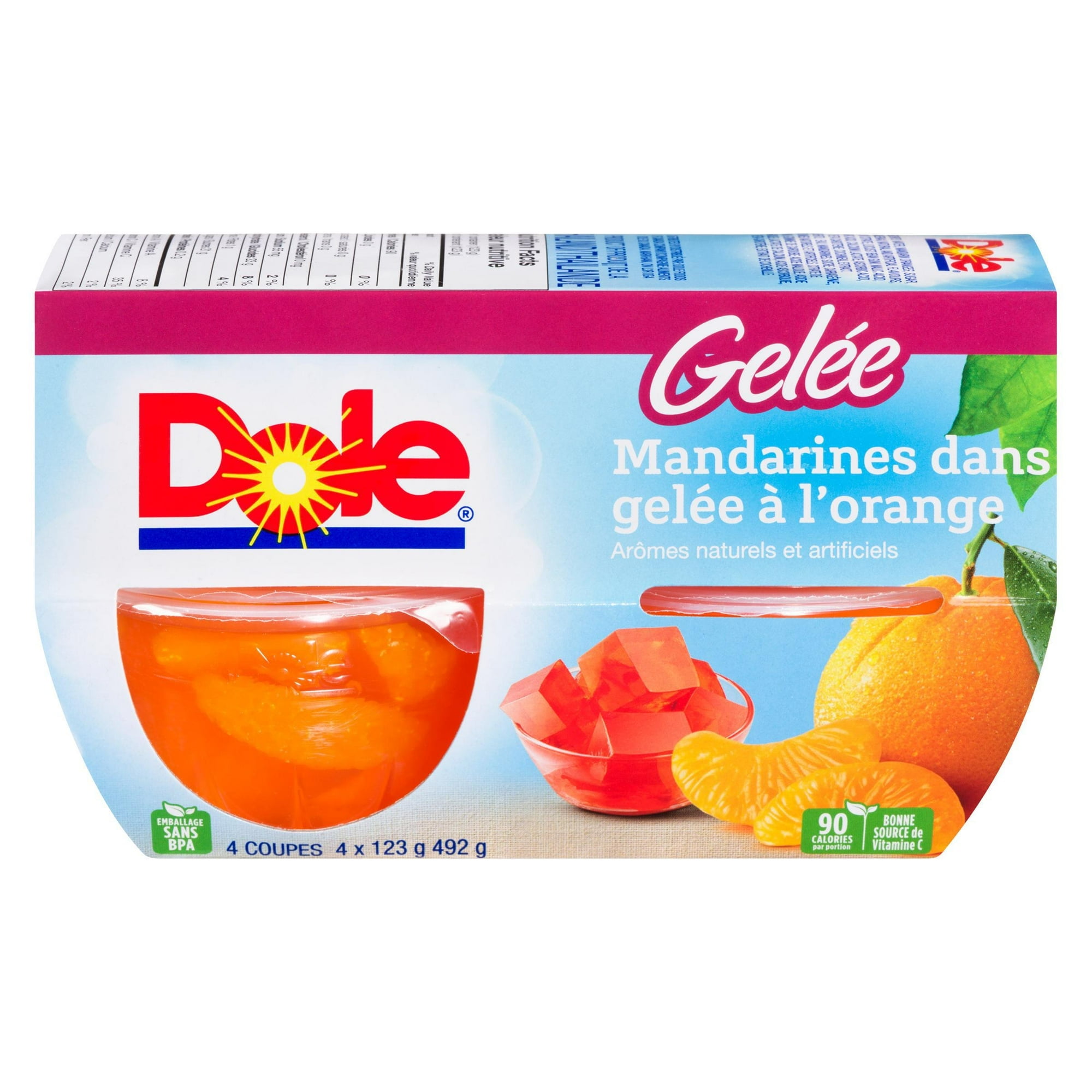 Dole Mandarins in Orange Gel, 4 Cups, 492 g