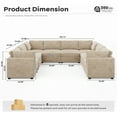 thumbnail image 3 of Ovios Oversized Modular Sectional Sofa Couch 130.7 Inch 8 Seater U Shaped Sofa Modern Deep Seat Cloud Corduroy Couches for Living Room,Office, Beige, 3 of 9
