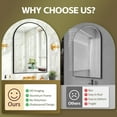 thumbnail image 4 of SONGMY 24 x 36 Inch Arched Wall Mirror with Black Metal Frame, Modern Design for Bedroom Bathroom Living Room Vanity Mirror for Wall, 4 of 9
