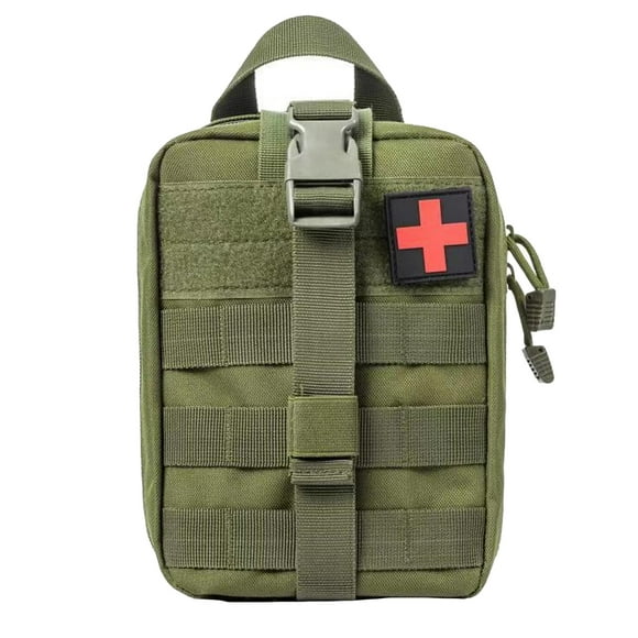 Riñonera táctica de camuflaje, multifuncional, para exteriores, montañismo, salvavidas, color verde