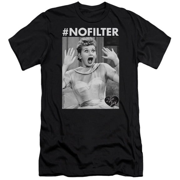 I Love Lucy No Filter HBO S/S Adult 30/1 T-Shirt Black