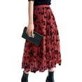 thumbnail image 2 of Vedolay Fringe Skirts Women's Below-Knee Pencil Skirt,Red L, 2 of 5