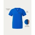 thumbnail image 3 of Jaanuu Magna Women's 3-Pocket Classic V-Neck Scrub Top - Royal Blue L, 3 of 7