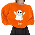 thumbnail image 1 of Suéter de manga larga con estampado de letras y cuello redondo suelto de manga larga de calabaza para mujer Pompotops gfhjh1268, 1 of 6