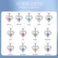 thumbnail image 6 of TINGN S925 Sterling Silver Nurse Gifts Heartbeat Birthstone Necklace for Women Nurse Graduation Appreciation Gifts for Nurses, 6 of 6