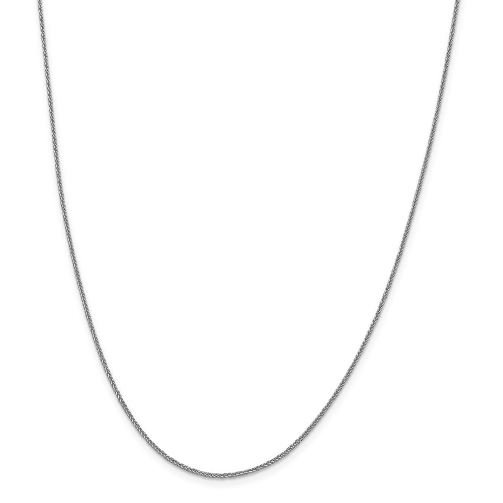 Leslie's Real 14kt White Gold 1mm Diamond Cut Quadra Wheat Chain; 24 inch; Lobster Clasp; for Adults and Teens; for Women and Men