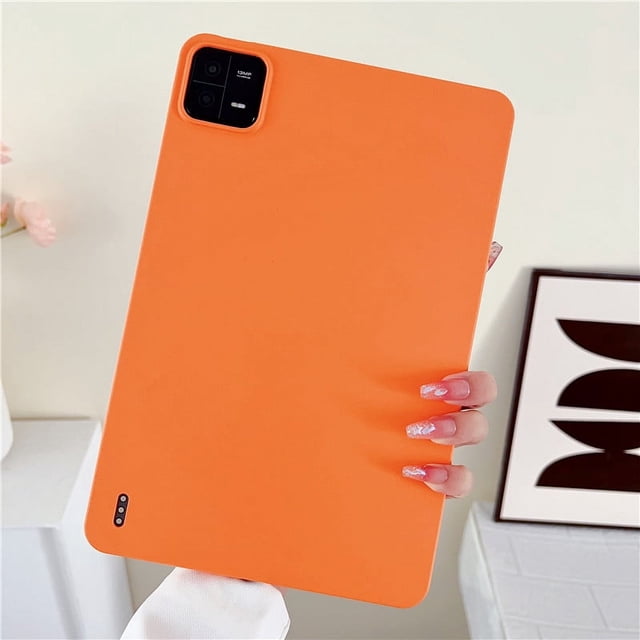 Étui en Silicone pour Tablette PC Couleur Bonbon 2024 la Plus Récente pour Xiaomi Pad 5/6 Pro Redmi Pad SE 11,0 Pouces, Étui de Protection Orange Xiaomi Pad 5