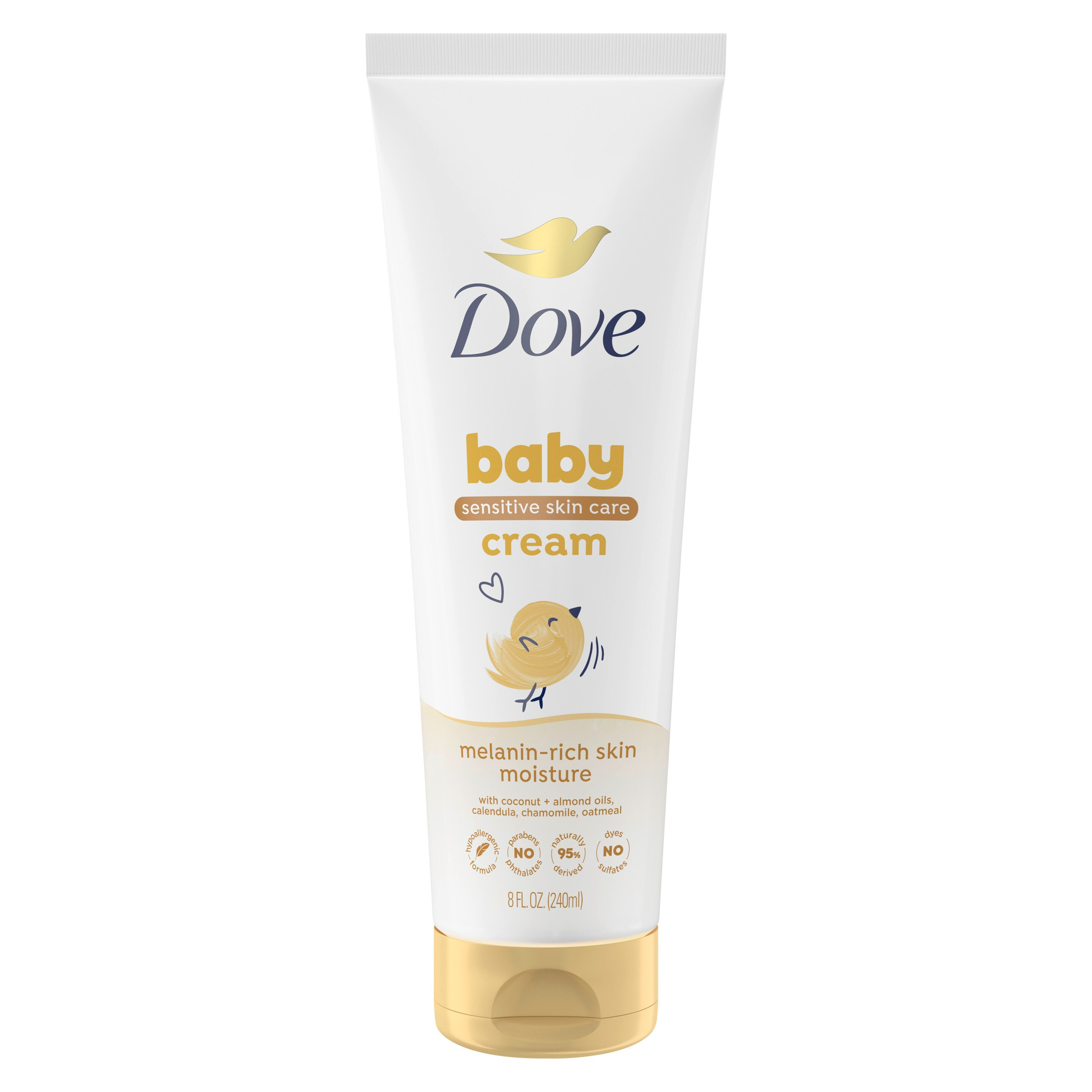 Baby Dove Sensitive Baby Cream Baby Skin Care Melanin-Rich Skin Nourishment Hypoallergenic and Non-Greasy, 8 Fl oz