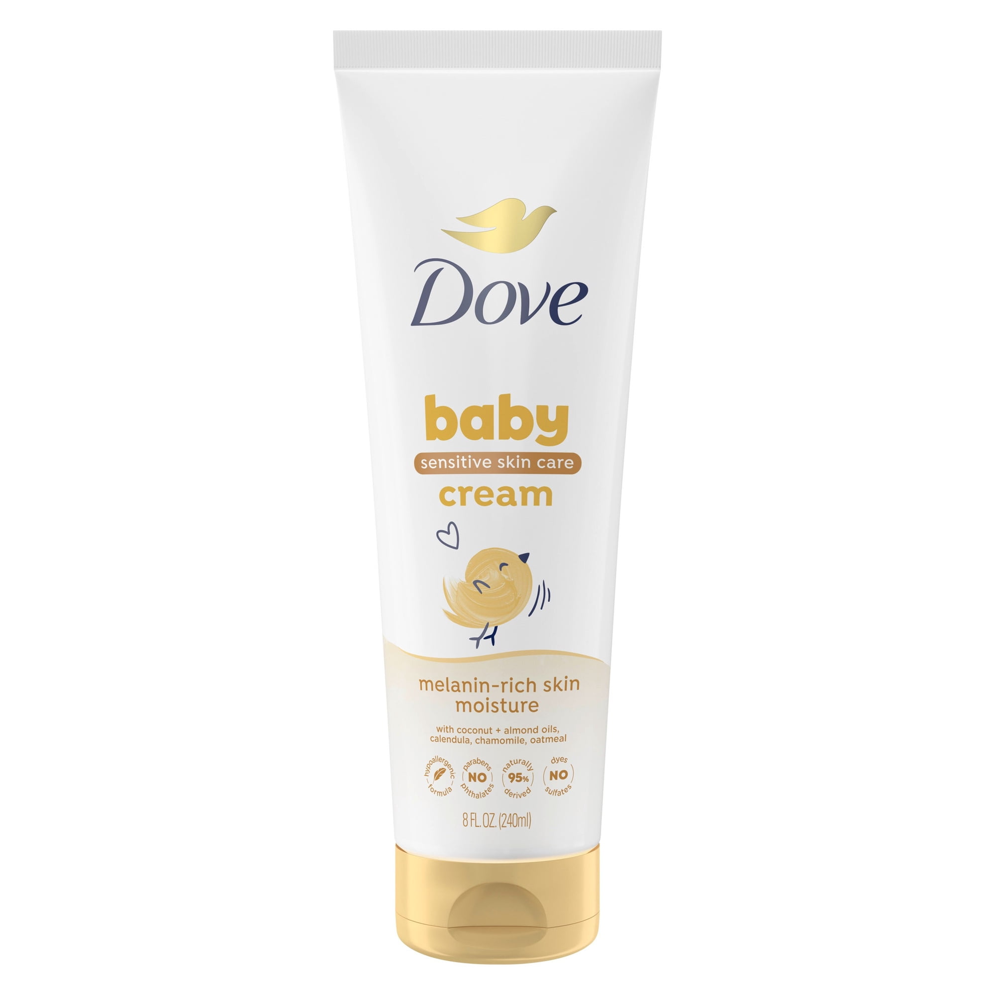 Baby Dove Sensitive Baby Cream Baby Skin Care Melanin-Rich Skin Nourishment Hypoallergenic and Non-Greasy, 8 Fl oz