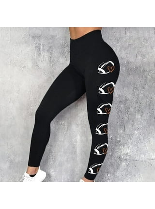 Christmas Deals 2023! Compression Leggings For Women Plus Size, Game Day  Pants Women Black Football Tights,Tummy Control Football Leggings Women
