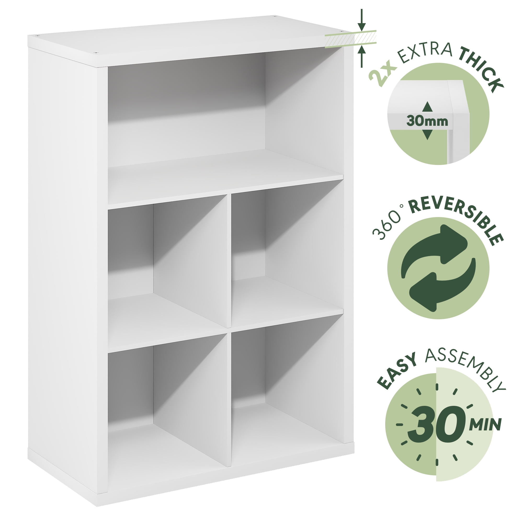 Furinno Cubicle Adult Contemporary 5-shelves Cube Bookcases with Assembly Instruction, White