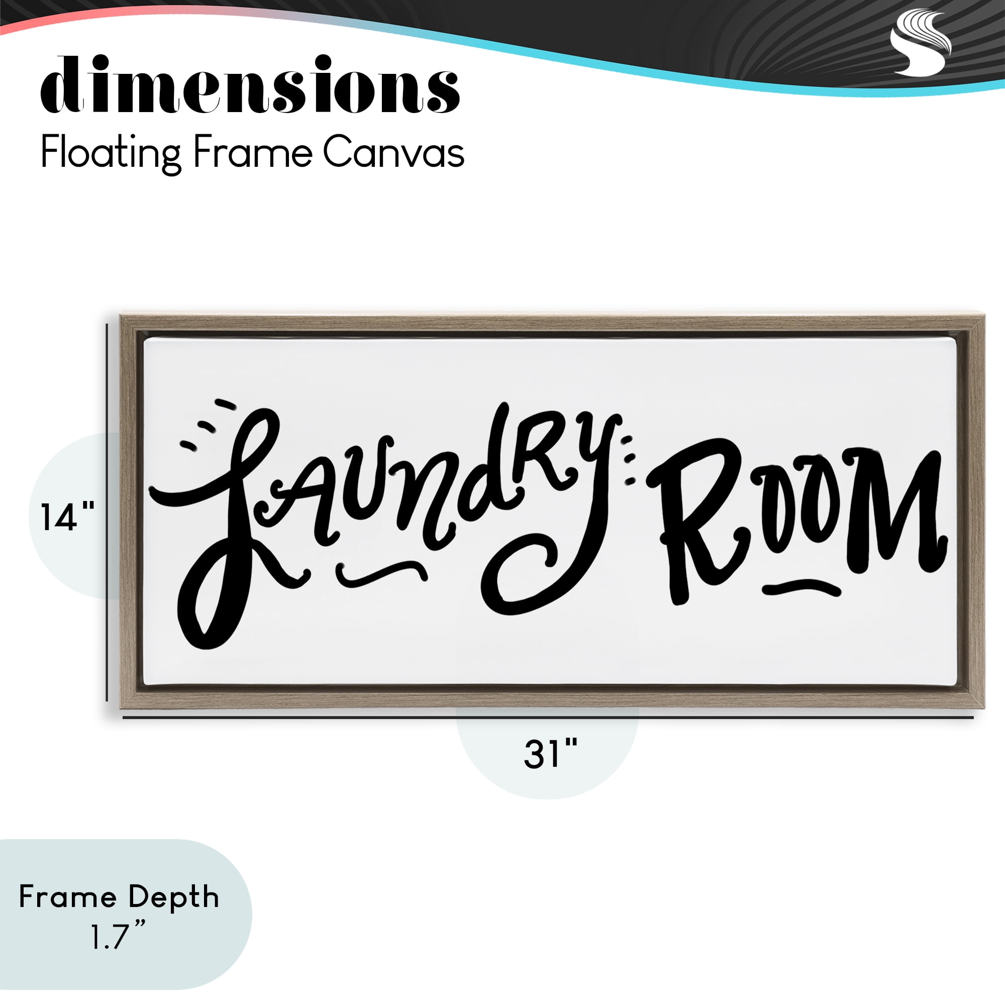 Stupell Industries Laundry Room Fun Typography Brown Framed Floater Canvas Wall Art, design by SD Graphics Studio