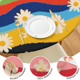 thumbnail image 4 of Pioneer Flower Floral Print Pattern Round Fitted Tablecloth with Elastic Edge,Dining Table Cover Waterproof,Outdoor Round Tablecloth for Camping,Dining,Indoor and Outdoor, 4 of 7