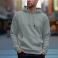 thumbnail image 4 of Men's Heavyweight Long Sleeve Sweatshirt Hoodie 100% Cotton With Pockets, 4 of 13