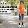 thumbnail image 3 of 24 Pairs Of Yacht & Smith Wholesale Kids Crew Socks, Childrens Cotton Casual Crew Socks Size 4-6 (Black), 3 of 8