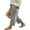 B Gray, variant on DOKOTOO Linen Cotton Pants Women Casual Lightweight Drawstring Pants Elastic Waist Pants with Pockets Size M