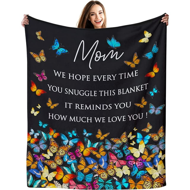 LHSHID Gifts for Mom Blanket Mom Gifts Birthday Gifts for Mom Mom Birthday Gifts Mother's Day Mom Gifts from Daughters Son Soft Flannel Throw Blanket 50"x60"