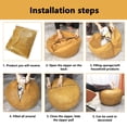 thumbnail image 6 of Thgonwid Unstuffed Faux Leather Pouf Cover, Yellow, No Filling Included, 6 of 7